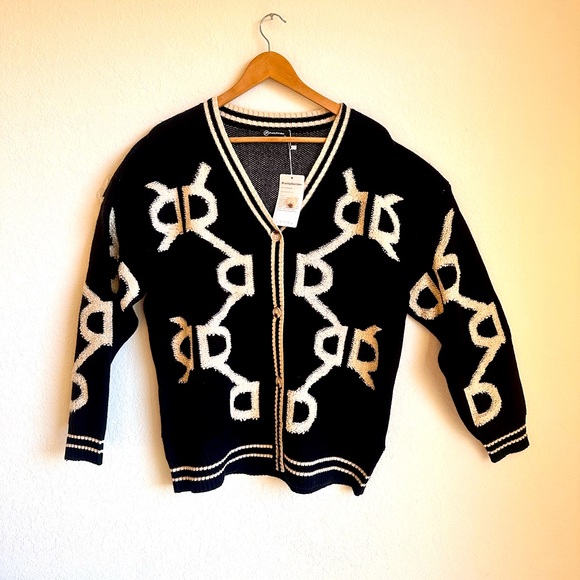 PRETTY GARDEN knit cardigan sweater casual long sleeve new with tag XL GRANDMA - Picture 3 of 11